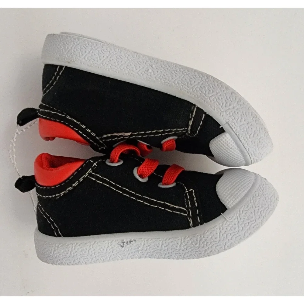 Beverly Hills Polo Club Sneakers Infant Boys Size 3 Black Red EXC NWOT